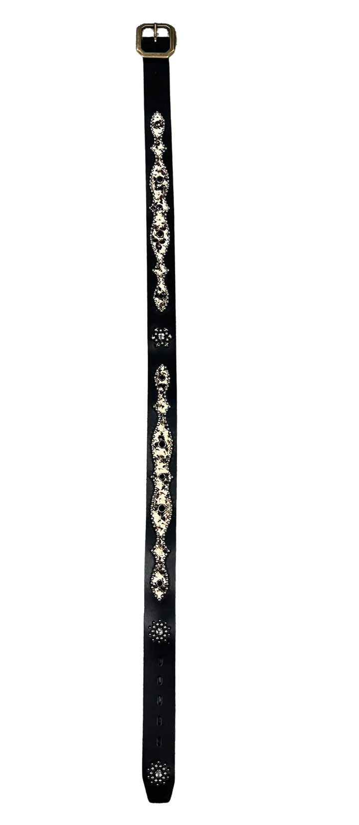 Studded 'White and Black' Snakeskin Black Belt 