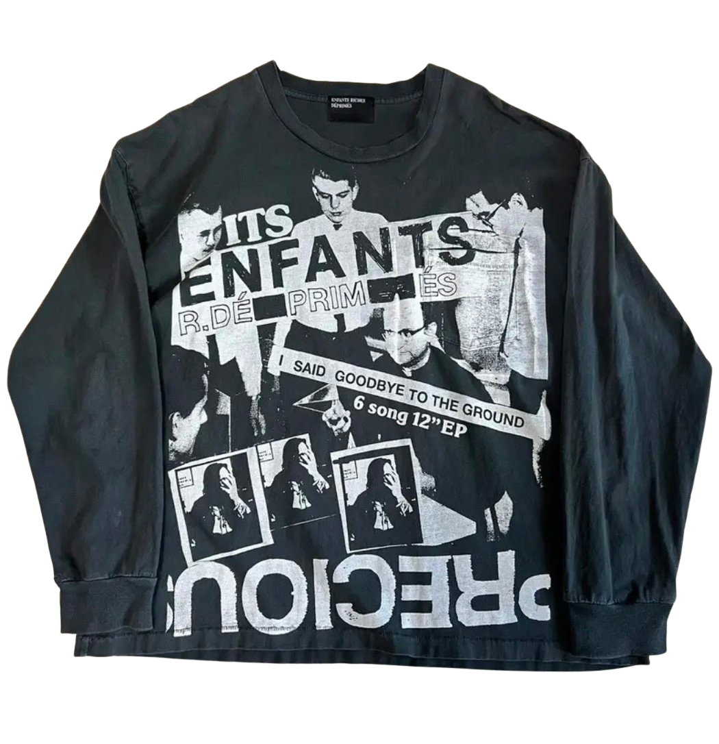 Enfants Riches Déprimés 'Say Goodbye' Washed Black Longsleeve