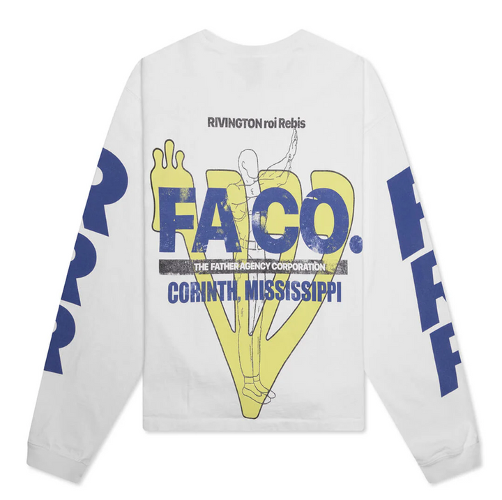 Rivington roi Rebis 'FA-CO' White Longsleeve Tee