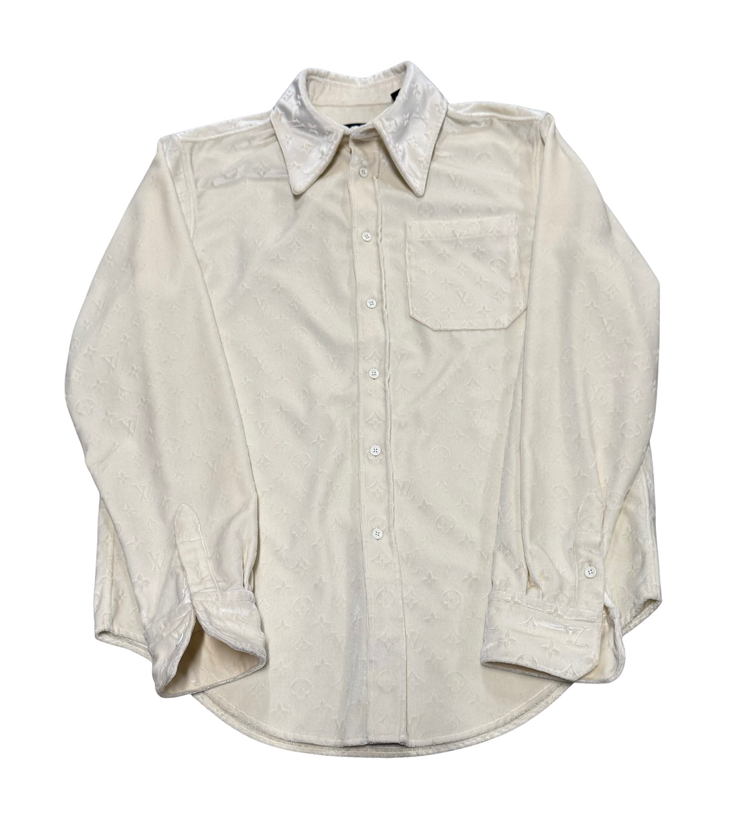 Louis Vuitton 'Cream' Velvet Monogram Shirt