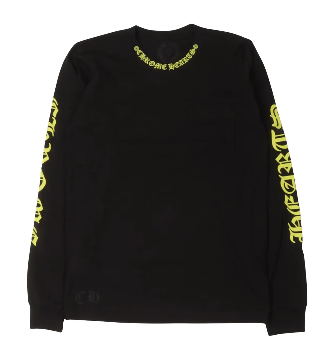 Chrome Hearts 'Collar Logo' Black/Acid Longsleeve Tee