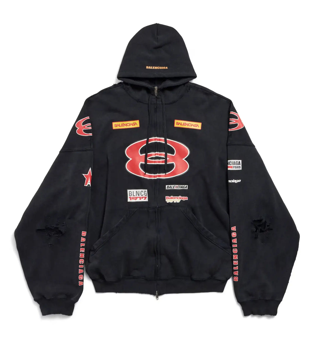 Balenciaga 'Sponsor Logos' Zip Up Hoodie