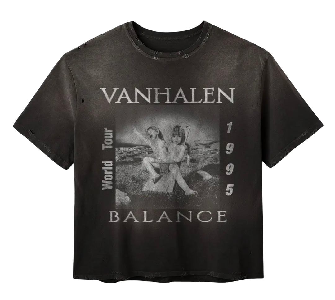 Gold+Vintage Gallery Raspberry Hills 'Balance' Van Halen Black Tee