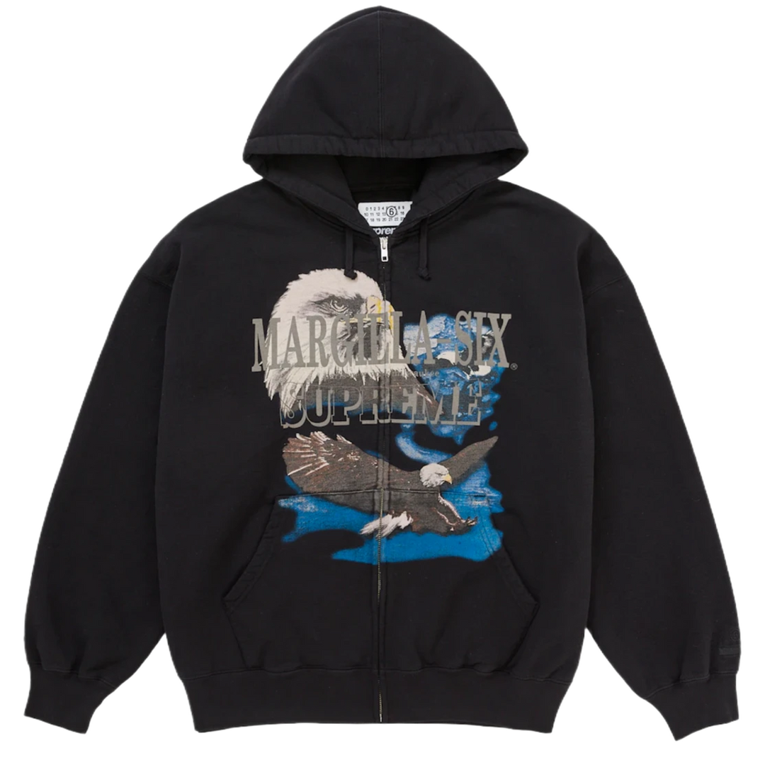 Supreme MM6 Maison Margiela Eagle Zip Up Hooded Sweatshirt Black