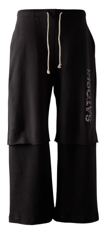 Satoshi Nakamoto 'Double Layer Studded' Black Studded Sweatpants
