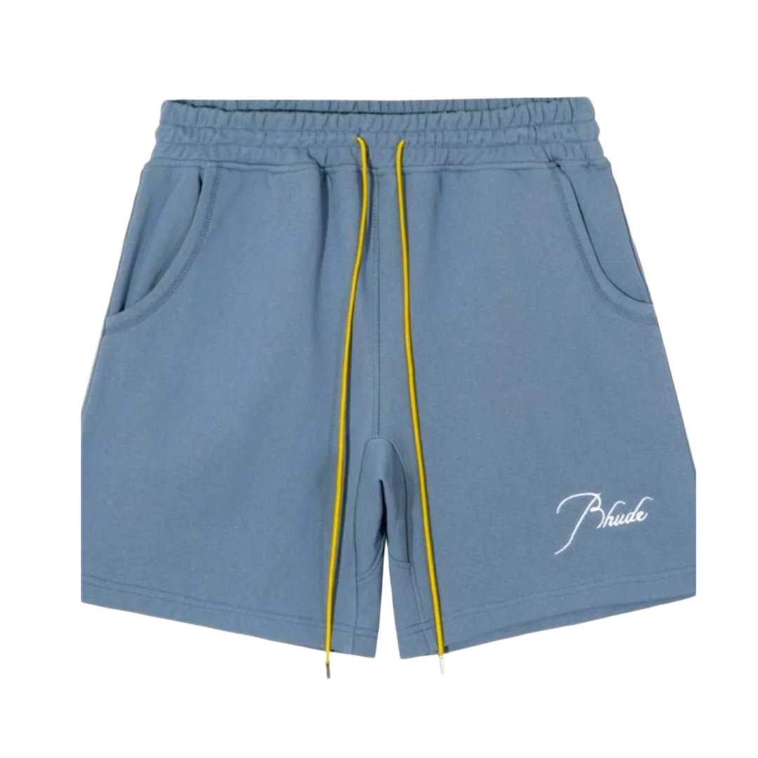 Rhude 'Blue' Script Logo Sweatshorts