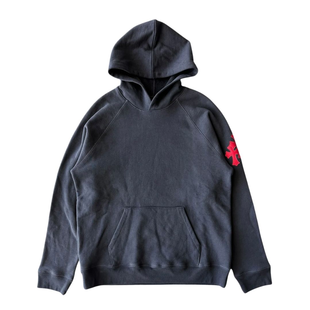 Chrome Hearts 'Red Paper Jam' Shoulder Cross Navy Hoodie
