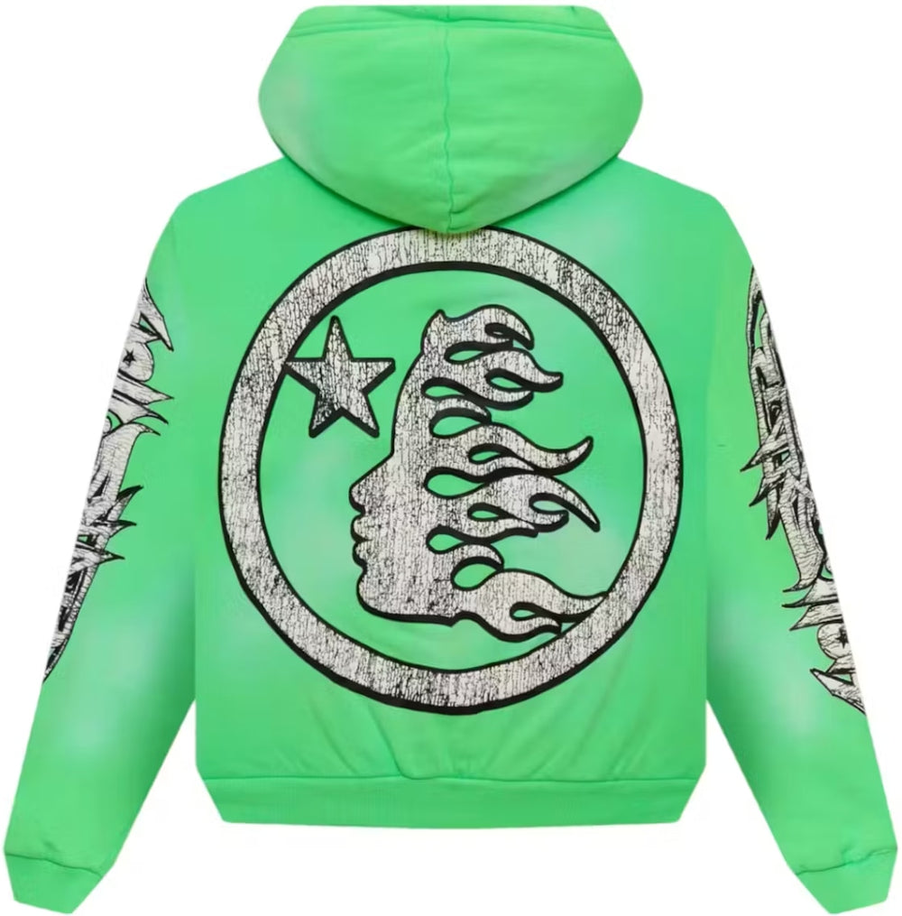 Hellstar Graffiti Zip-Up Green