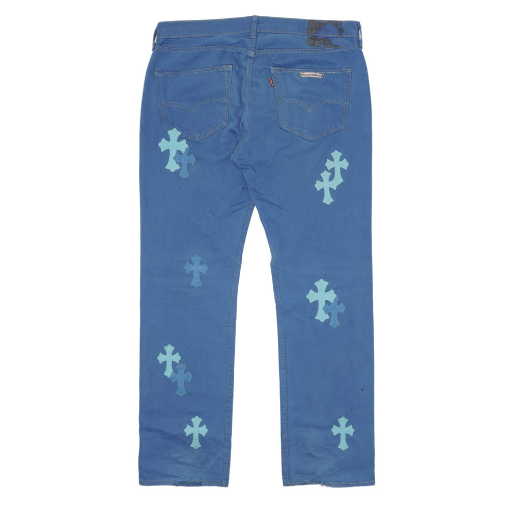 Chrome Hearts 'London Exclusive Blue Cross Patch' Jeans