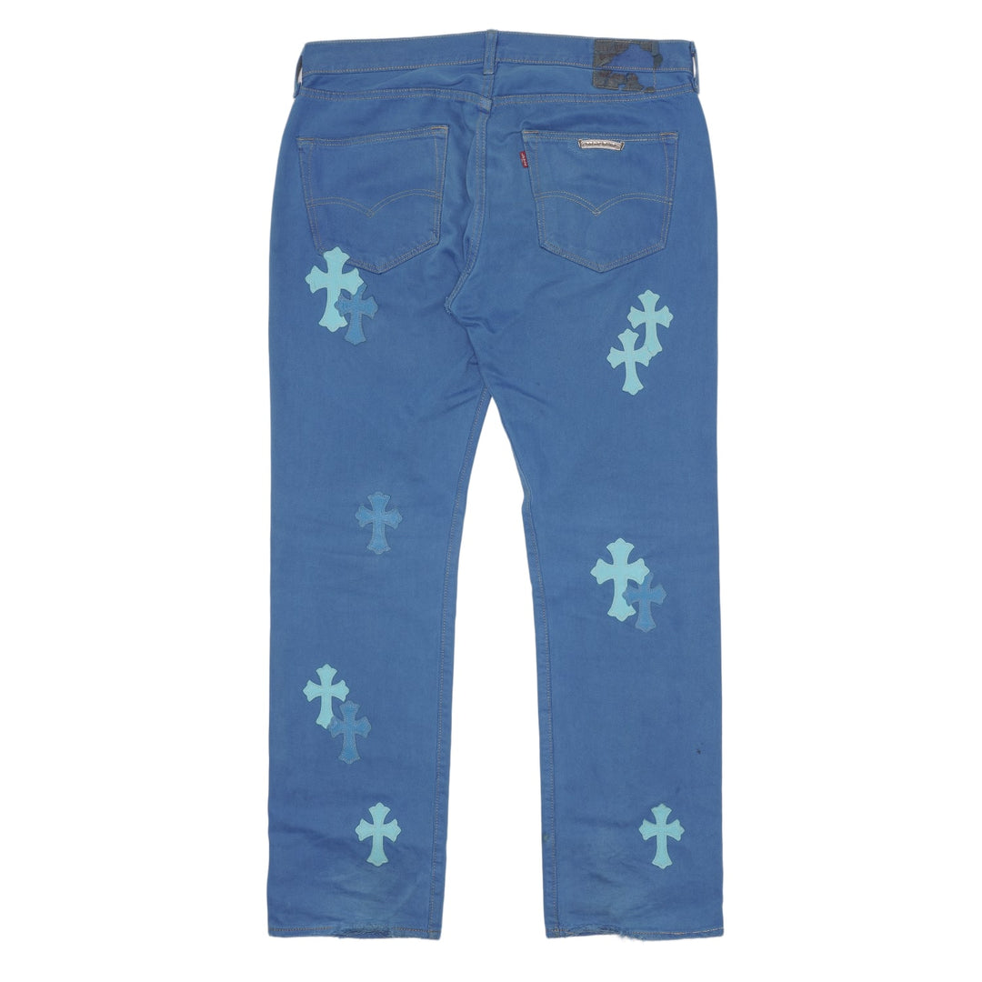 Chrome Hearts 'London Exclusive Blue Cross Patch' Jeans