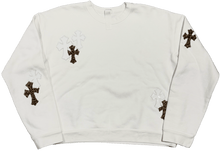Chrome Hearts 'White Leopard' Cross Patch White Crewneck