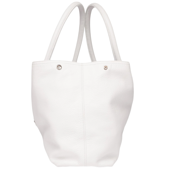 Chrome Hearts Fleur Patch White Leather Tote Bag