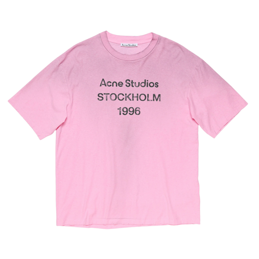 Acne Studios 'Cotton Candy Pink' Sprayed Logo Tee