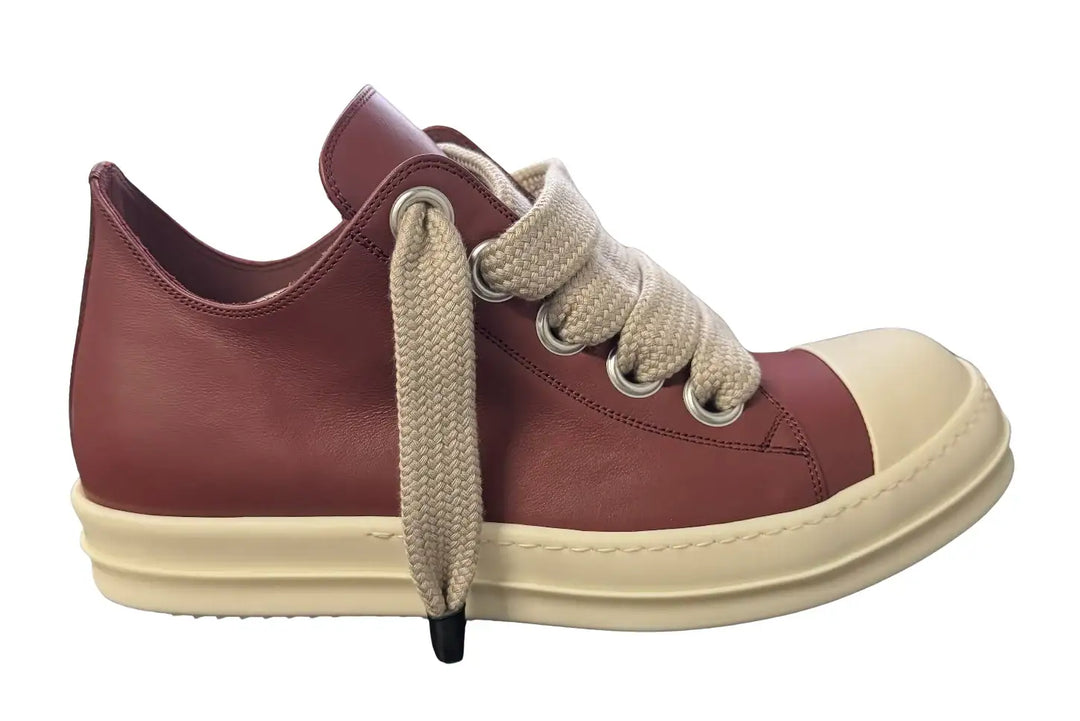 Rick Owens 'Rosewood/Milk' Jumbo Lace Low Sneakers