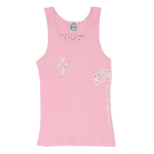 Chrome Hearts Vintage Women's 'Pink' Studded Cross T Bar FUCK YOU Tank Top