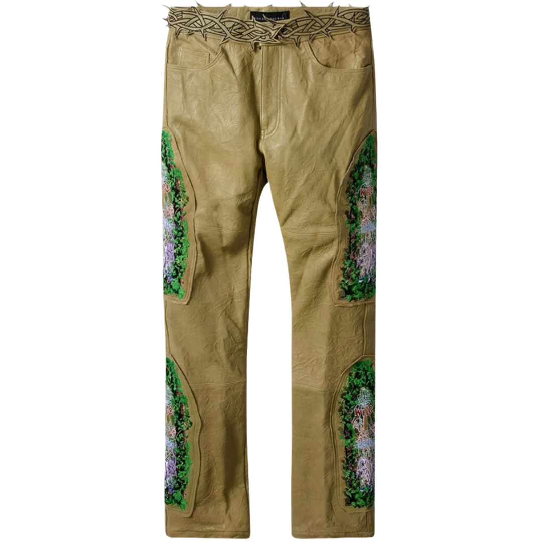 Who Decides War 'Brown Thrones & Garden Glass' Leather Pants
