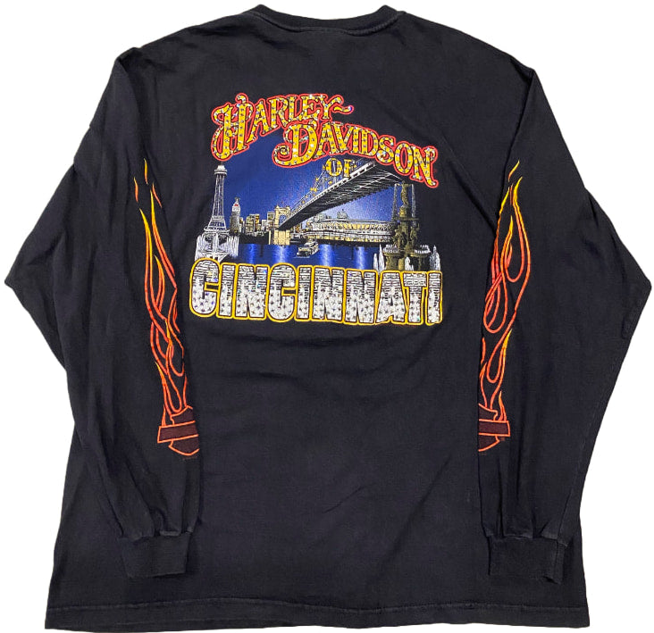 Harley Davidson 'Of Cincinnati' Rhinestone Vintage Tee