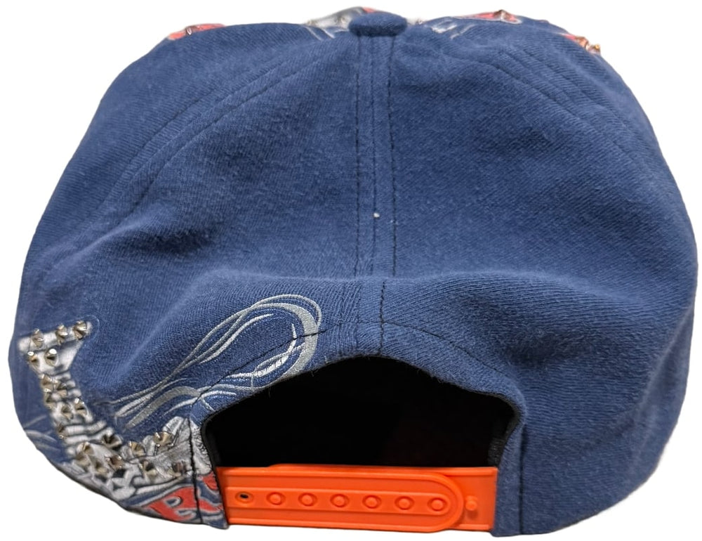 Bossi 'Blue and Orange Harley' Rhinestone Snapback Hat