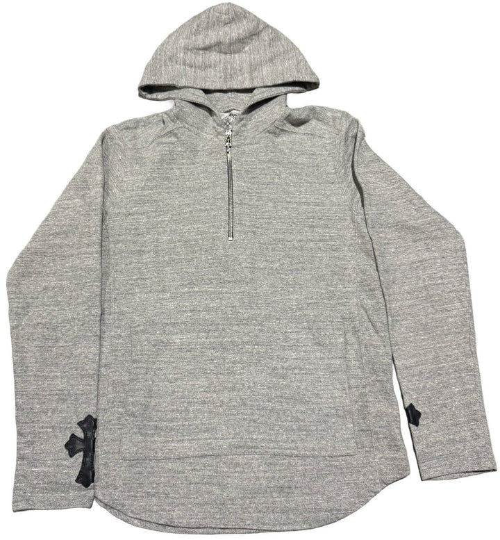 Chrome Hearts 'Grey' Cross Patch Quarter Zip Hoodie