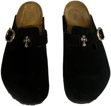 Chrome Hearts 'Silver Cross' Black Birkenstock Sandals
