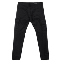 Balmain 'Black Embossed Slim-Fit Cargo' Biker Pants