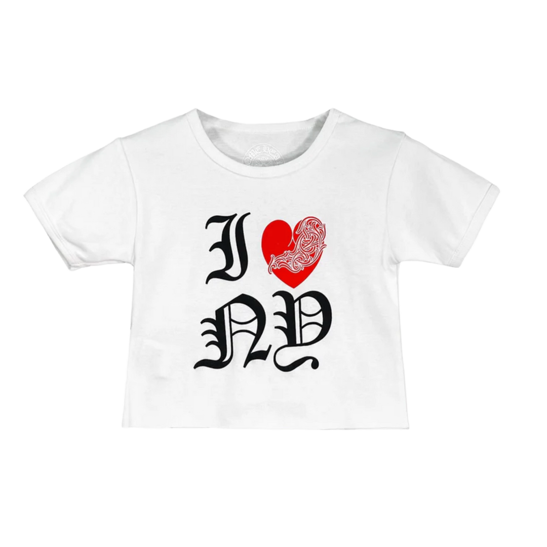 Chrome Hearts Women's 'New York Vine Heart' Cropped White Tee