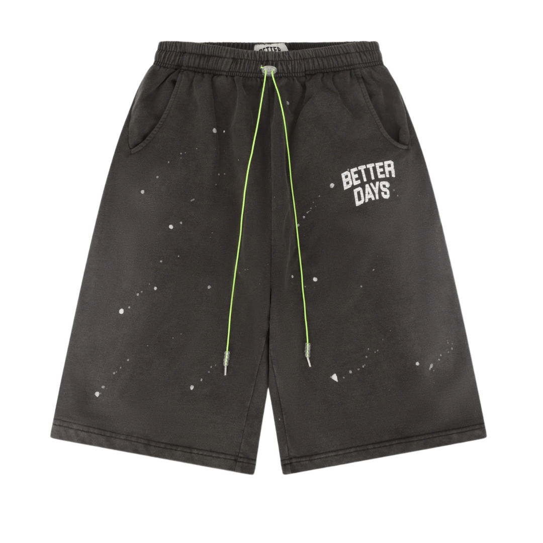 Better Days 'Black Painted' 3/4 Shorts