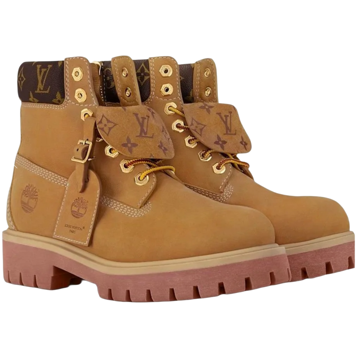 Louis Vuitton x Timberland 'Monogram' Wheat Boots