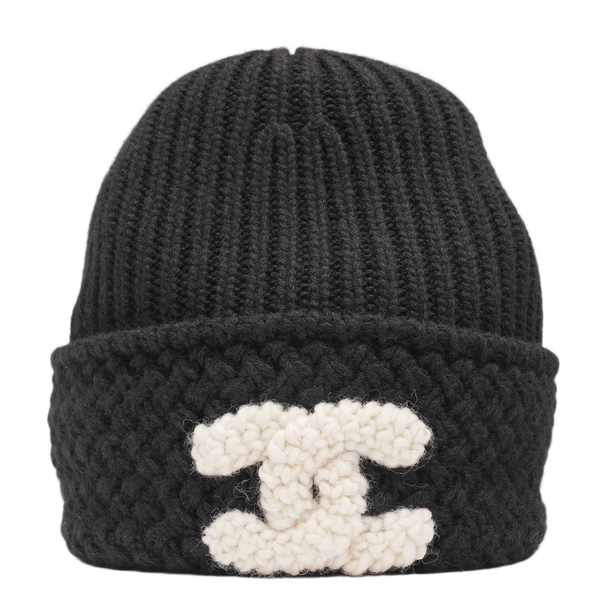 Chanel 'Black' CC Cashmere Knit Beanie