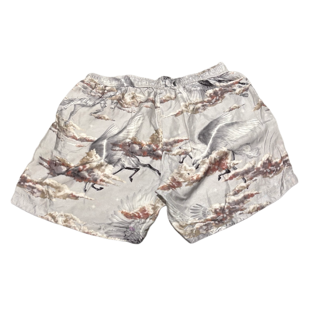 Amiri 'Grey' Pegasus Silk Shorts