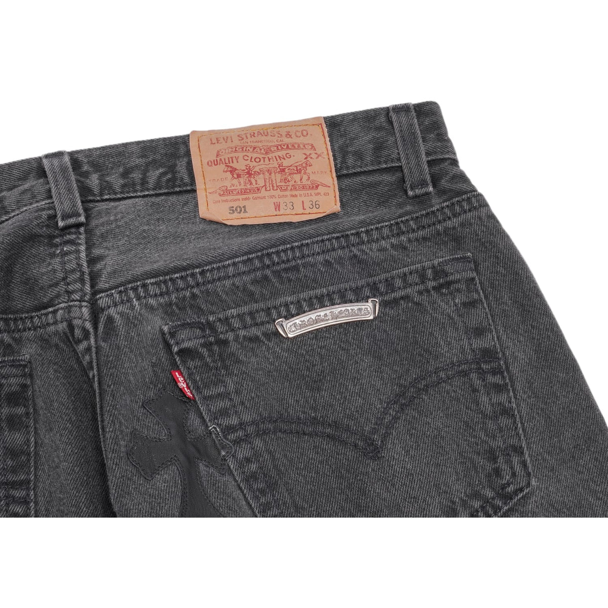 Chrome Hearts 'Black' 15 Patch Black Jeans