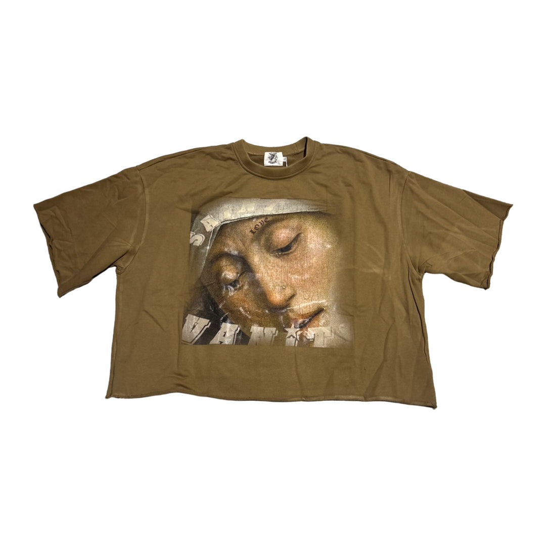 Saint Vanity 'Brown' Love Saint Cropped Crewneck