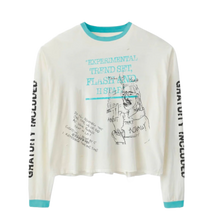 Happy Memories Don't Die 'White/Blue' Wringer Gratuity Longsleeve Tee