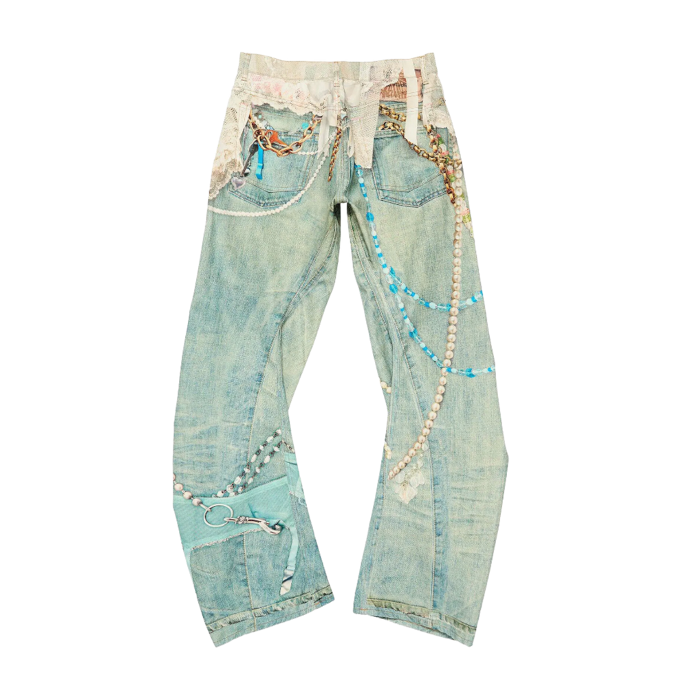 Acne Studios 'White/Green' 2006 Relaxed Fit Jeans