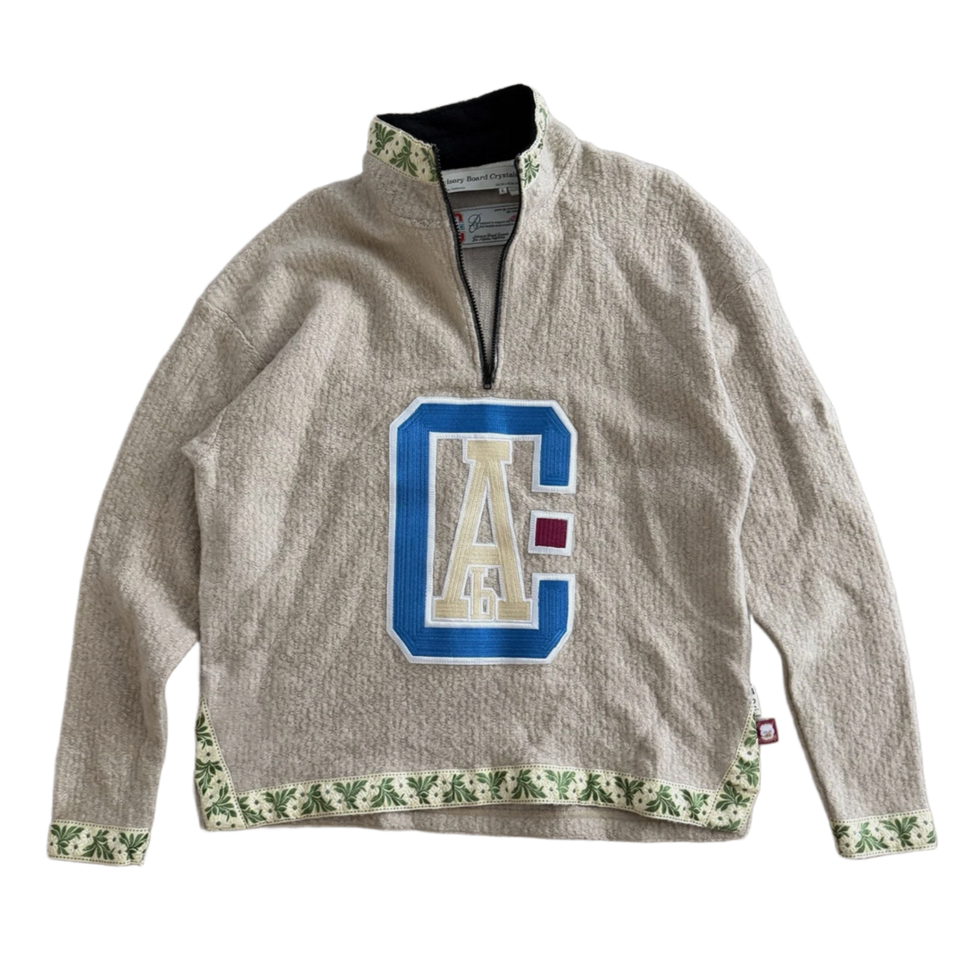 Advisory Board Crystals 'Taupe' Fleece Half Zip Sweater