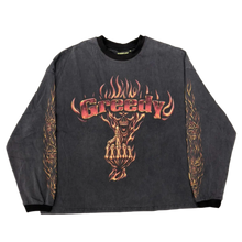 Greedy Unit 'Skull Flames' Black Ringer Longsleeve