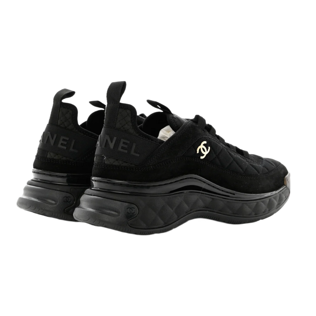 Chanel '21k' Black Fabric & Suede Calfskin Sneaker