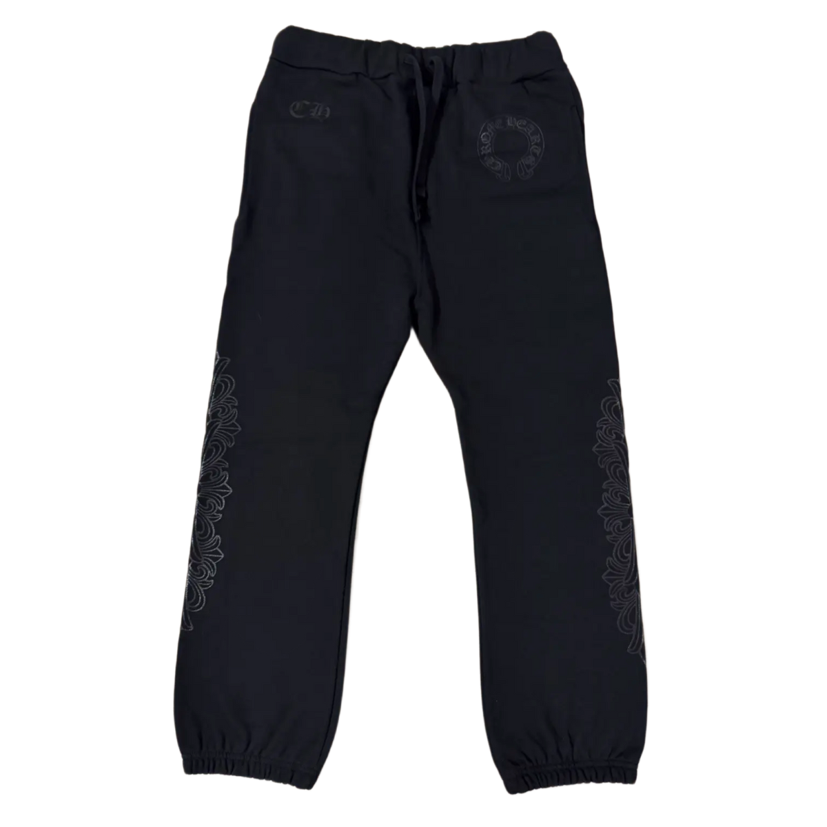 Chrome Hearts 'Floral Tonal' Black Sweatpants