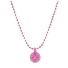 Chrome Hearts 'Pink' Silichrome Crossball Charm Necklace