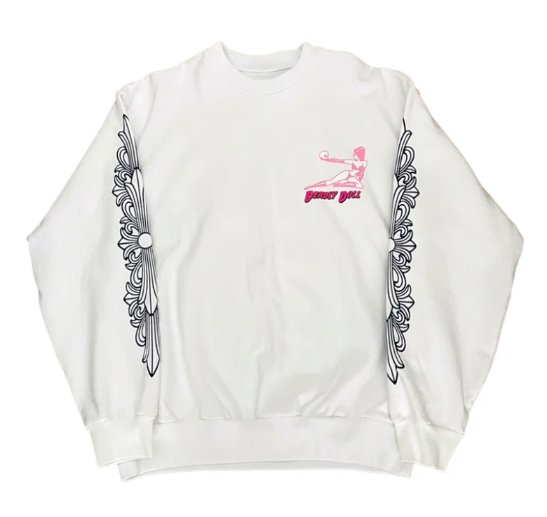 Chrome Hearts Deadly Doll 'Cry On Me' White Crewneck