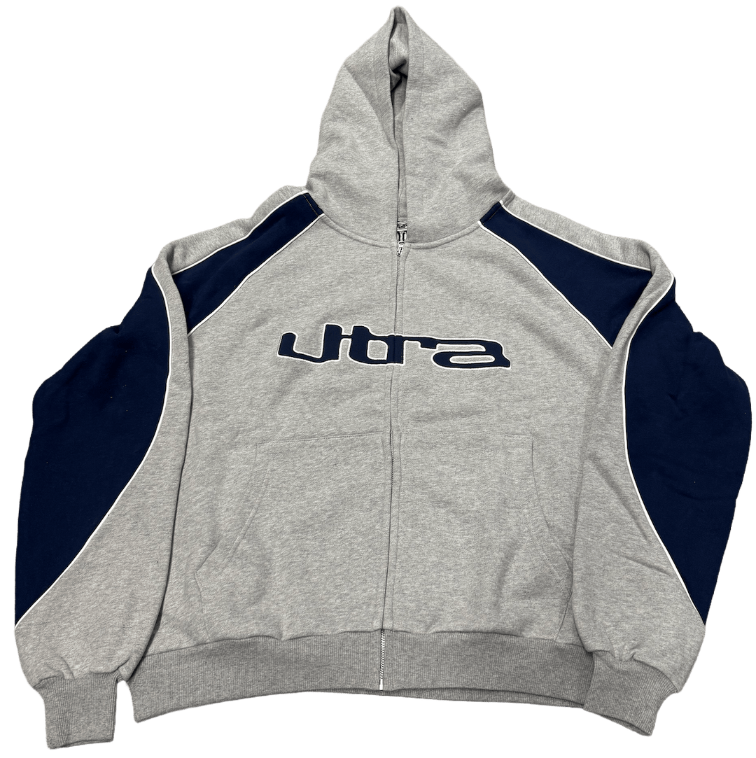 Ultra Wrld 'Navy Panel' Zip Up Hoodie