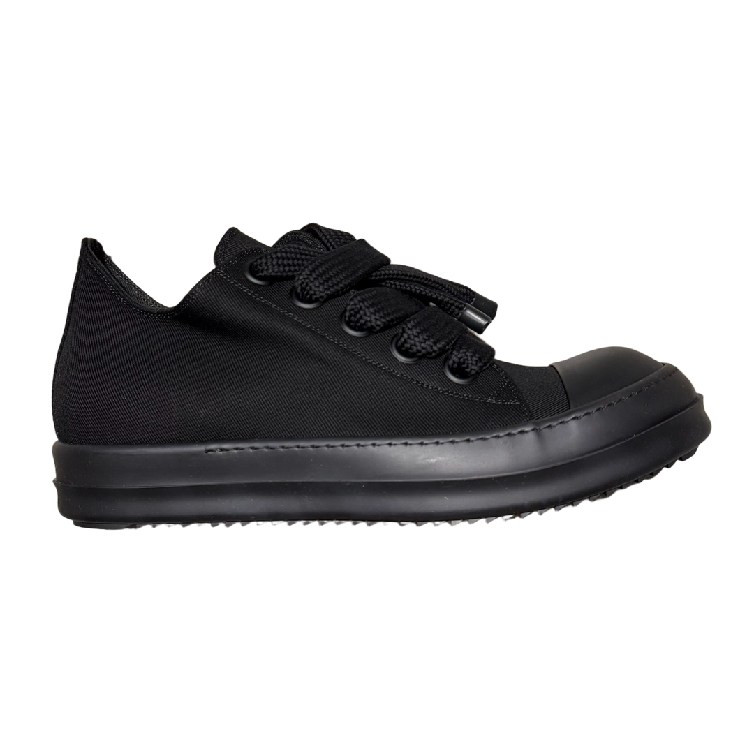 Rick Owens DRKSHDW 'All Black' Canvas Jumbo Lace Low Sneakers