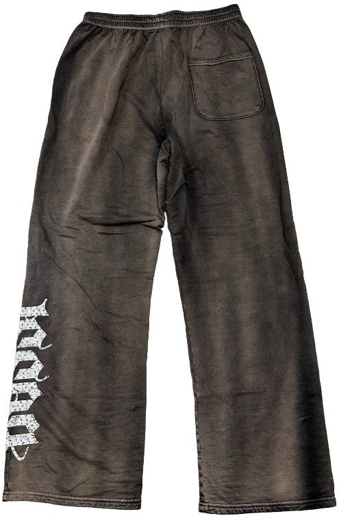 Bossi 'White Swirl' Faded Rhinestone Sweatpants
