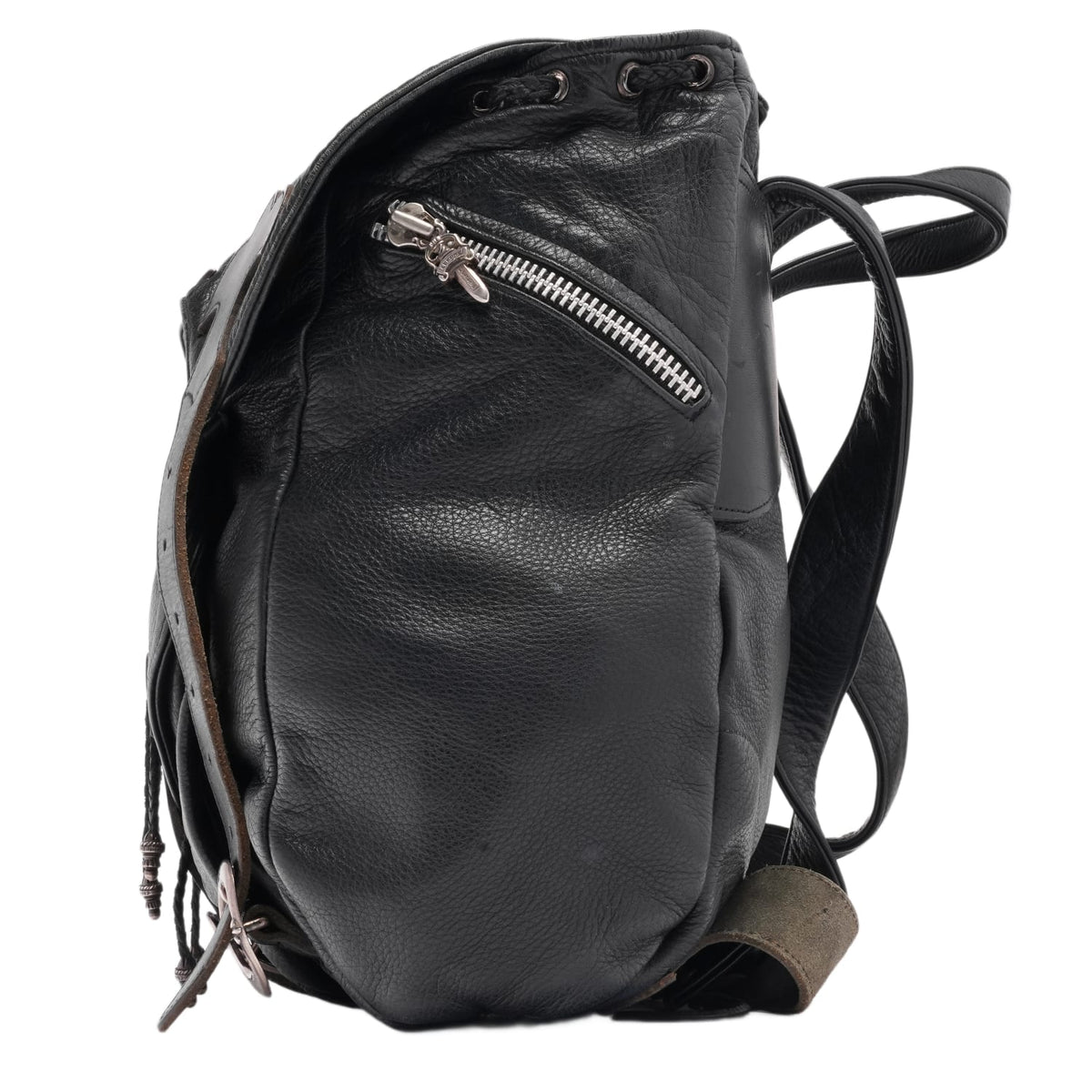 Chrome Hearts 'Black' Fleur Gunslinger Leather Backpack