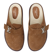 Louis Vuitton 'Khaki' Shearling Lined Mule