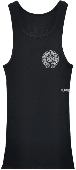 Chrome Hearts 'Fuck You' Black Horseshoe Logo Tank Top