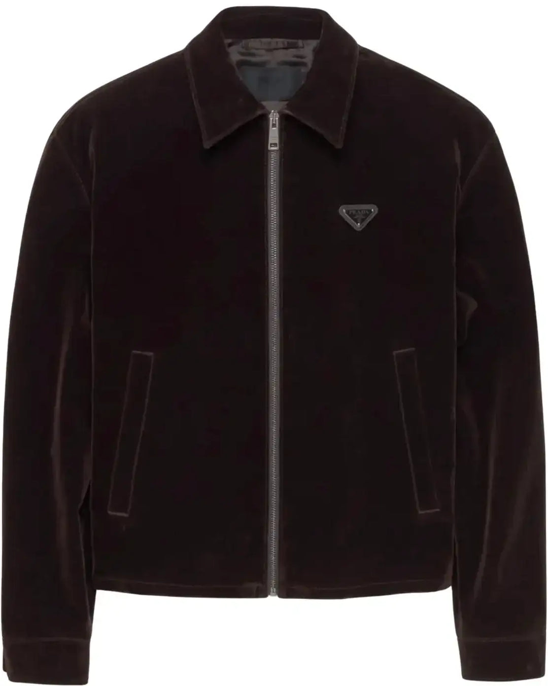 Prada 'Ebony' Cotton Velvet Blouson Jacket
