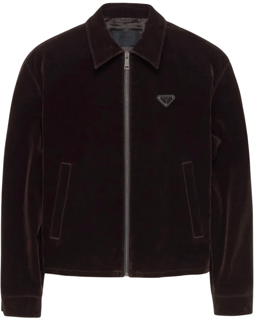 Prada 'Ebony' Cotton Velvet Blouson Jacket