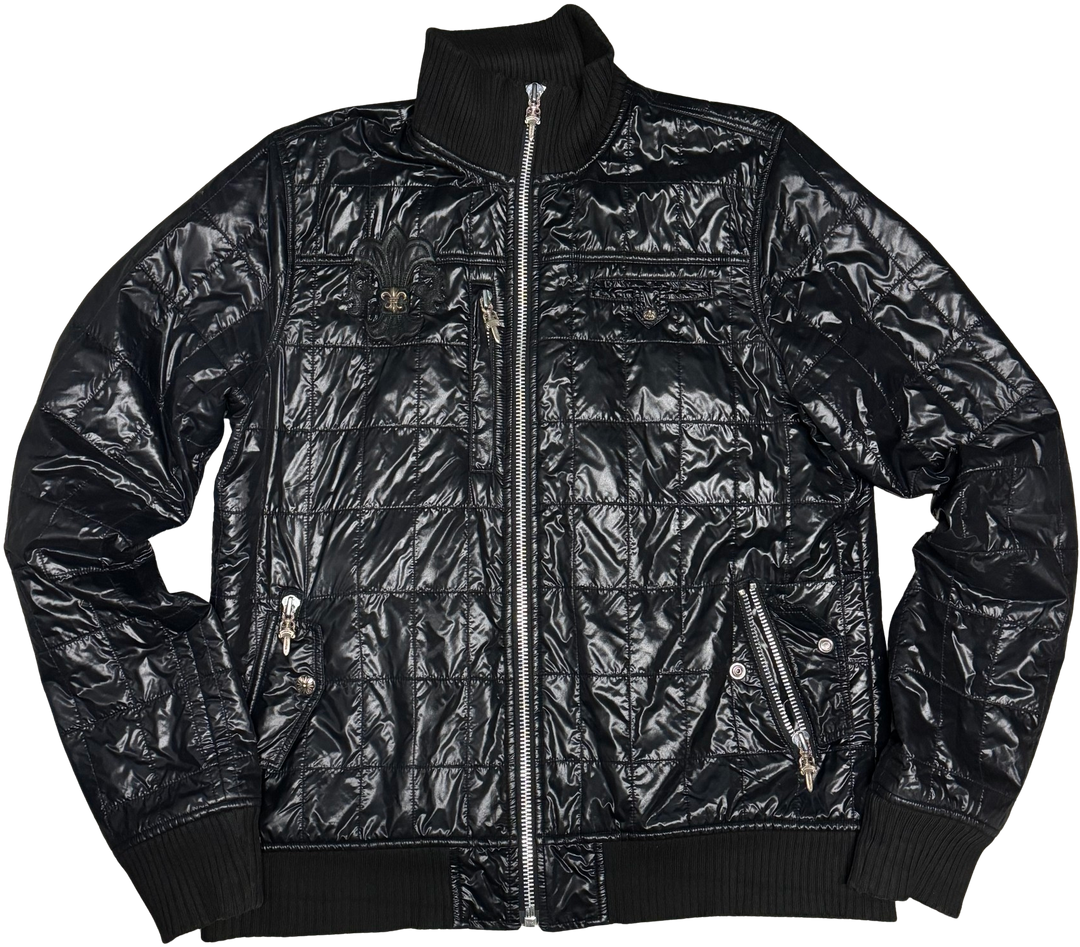 Chrome Hearts 'Fleur' Black Knit Collar Jacket