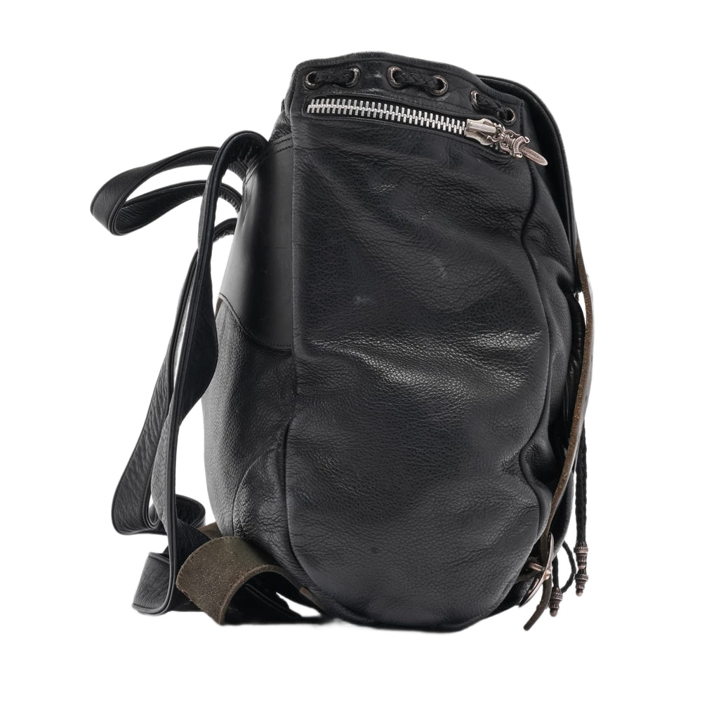 Chrome Hearts 'Black' Fleur Gunslinger Leather Backpack